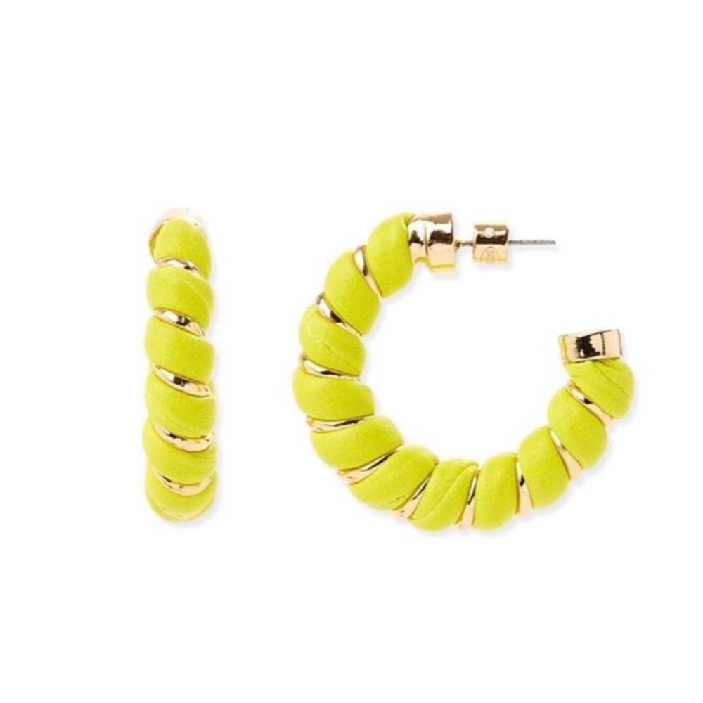 Vibrant Gold and Yellow Hoop Earrings